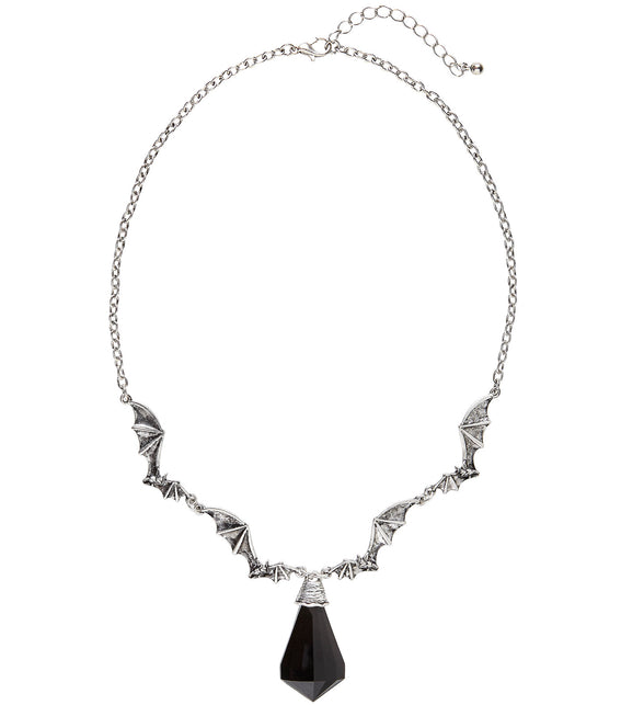 Widmann SRL Ketting vleermuis met zwarte steen