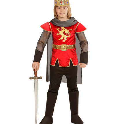 Widmann SRL King Arthur kostuum rood kinderen