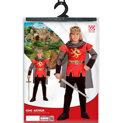 Widmann SRL King Arthur kostuum rood kinderen