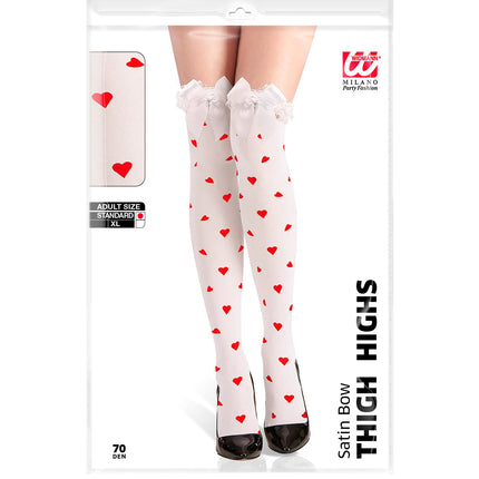 Widmann SRL Kniekous wit met hartjes