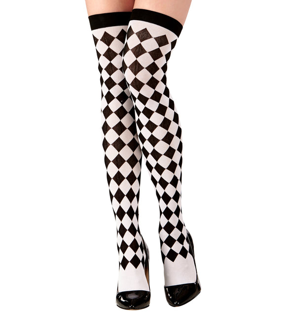 Widmann SRL Kniekousen geblokt zwart wit