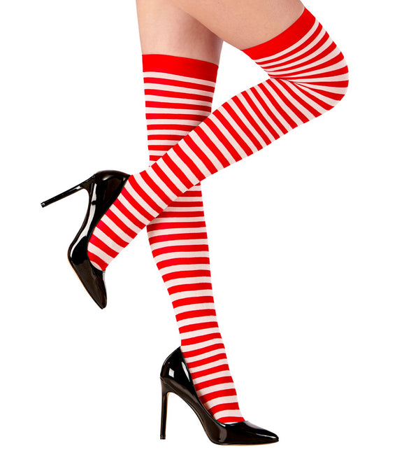 Widmann SRL Kniekousen rood wit gestreept