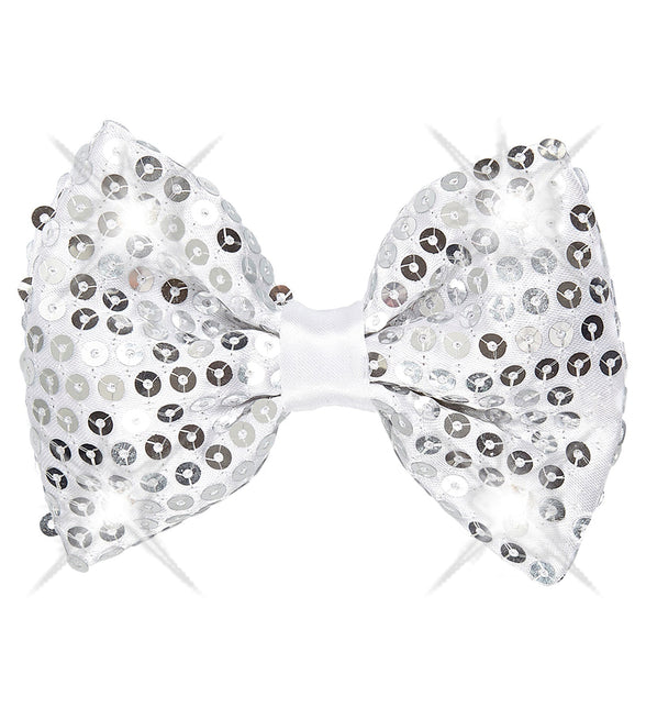 Widmann SRL Knipperende zilveren strikjes voor party's