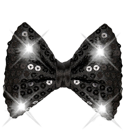 Widmann SRL Knipperende zwarte strikjes voor party's