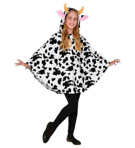 Widmann SRL Koeien poncho met muts kinderen