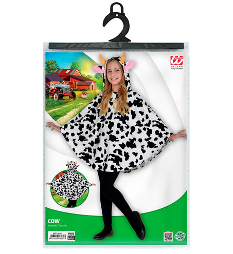Widmann SRL Koeien poncho met muts kinderen