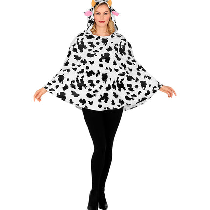Widmann SRL Koeien poncho met muts volwassenen