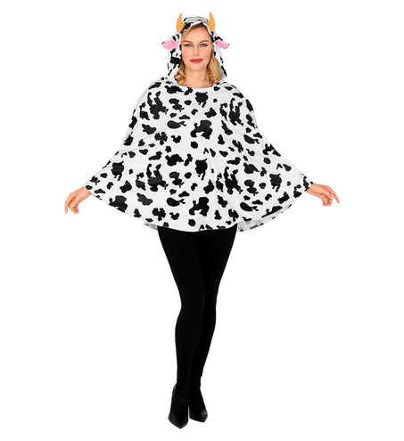 Widmann SRL Koeien poncho met muts volwassenen