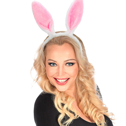 Widmann SRL Konijnen oren roze wit