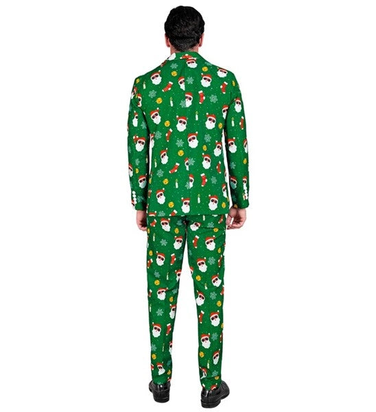 Widmann SRL Kostuum kerstmanprint Santa