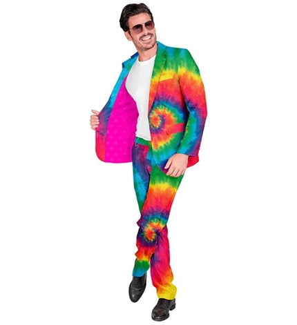 Widmann SRL Kostuum neon tie dye suit