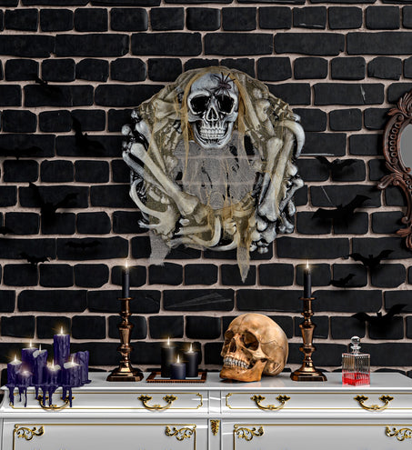 Widmann SRL Kroon schedels en botten met spinnen 50cm