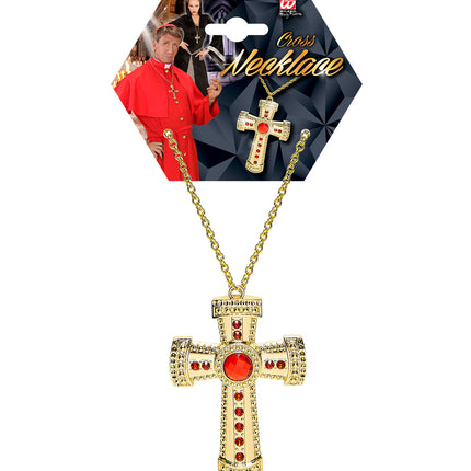 Widmann SRL Kruis met edelsteen aan ketting