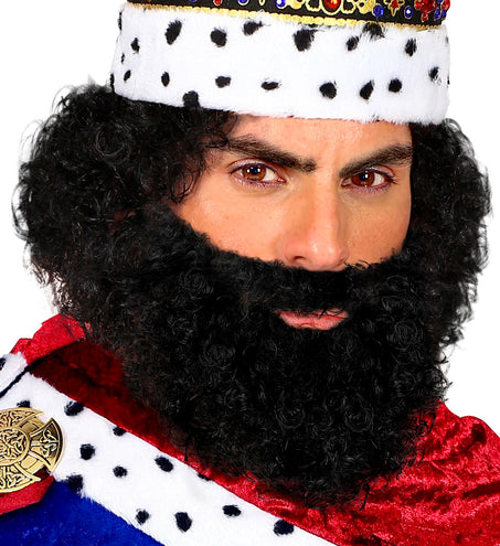 Widmann SRL Krullende baard met snor Leonardo, zwart