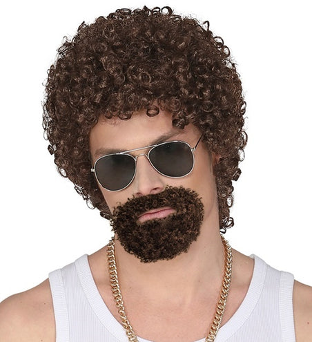 Widmann SRL Krulpruik disco met ringbaard bruin