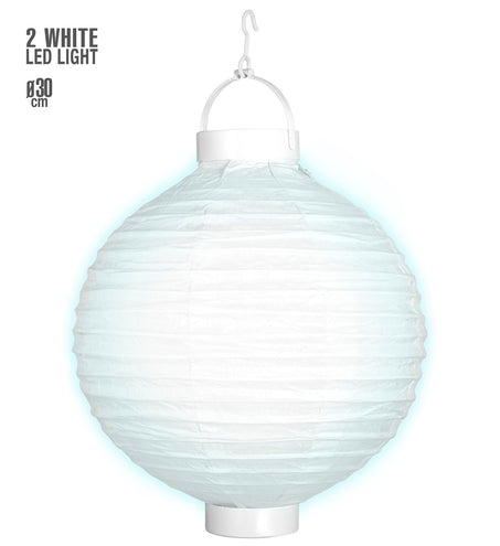 Widmann SRL Lampion Met Licht 30Cm Wit