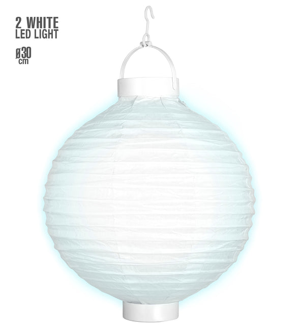 Widmann SRL Lampion Met Licht 30Cm Wit