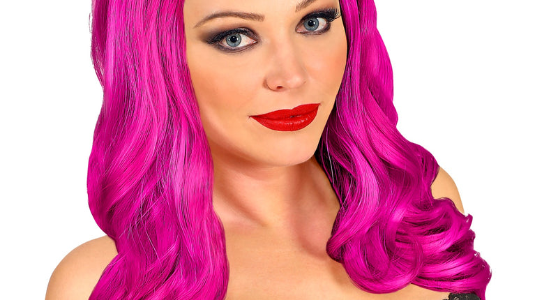 Widmann SRL Lange pruik roxy roze/ fuchsia