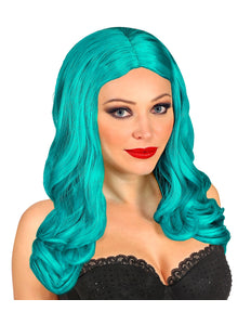 Widmann SRL Lange pruik roxy turquoise