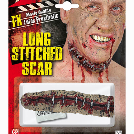 Widmann SRL Latex grote open wond met nietjes