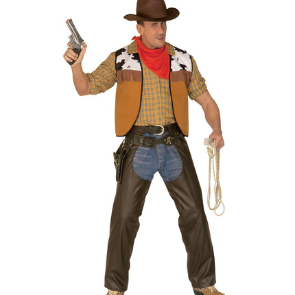 Widmann SRL Lederlook cowboy broek met chaps bruin