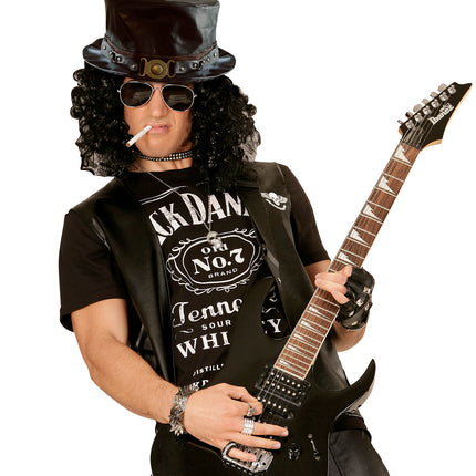 Widmann SRL Lederlook hoge hoed met bandje