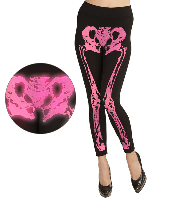 Widmann SRL Legging skelet neon roze