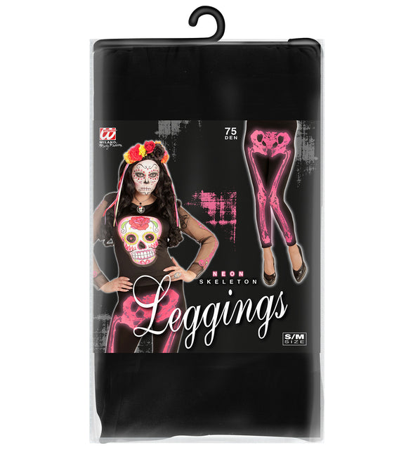 Widmann SRL Legging skelet neon roze