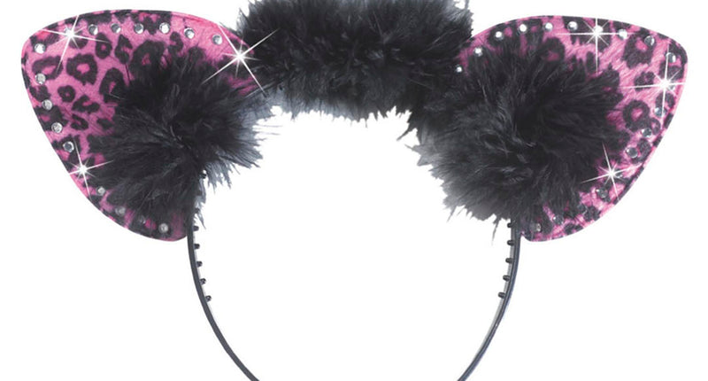 Widmann SRL Luipaard oortjes met stenen roze