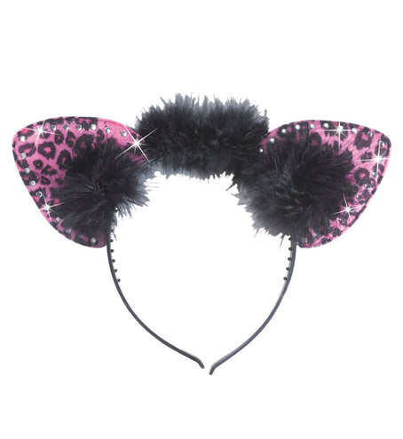 Widmann SRL Luipaard oortjes met stenen roze