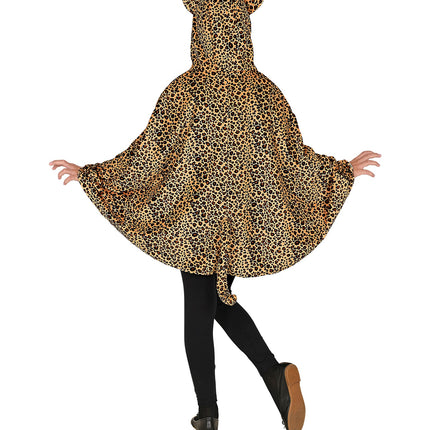 Widmann SRL Luipaard poncho met muts kinderen