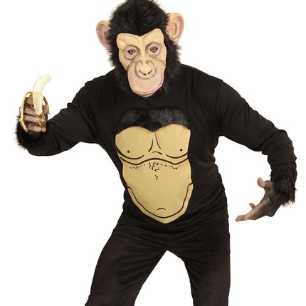 Widmann SRL Luxe Chimpansee sweater met masker voor carnaval