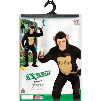 Widmann SRL Luxe Chimpansee sweater met masker voor carnaval