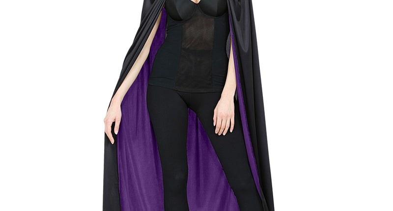 Widmann SRL Luxe dubbelzijdige cape zwart paars