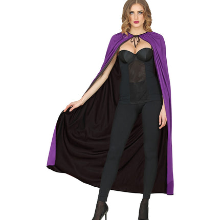 Widmann SRL Luxe dubbelzijdige cape zwart paars