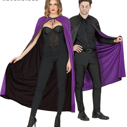 Widmann SRL Luxe dubbelzijdige cape zwart paars