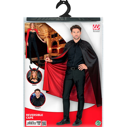 Widmann SRL Luxe dubbelzijdige cape zwart rood