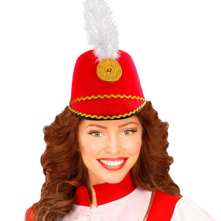 Widmann SRL Majorette hoed rood kind