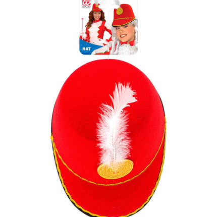 Widmann SRL Majorette hoed rood kind