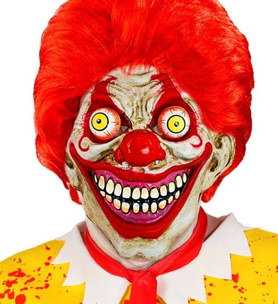 Widmann SRL Masker met wiebelende ogen horror clown Liv