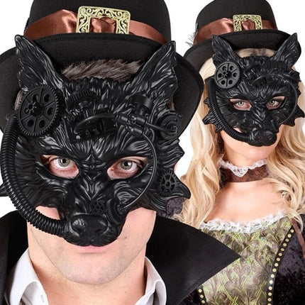 Widmann SRL Masker steampunk wolf zwart Nora