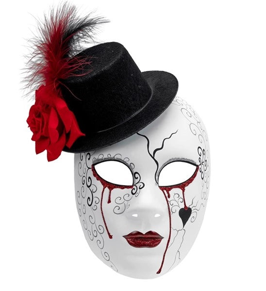 Widmann SRL Masker theater bloedende vrouw met hoed Sophie