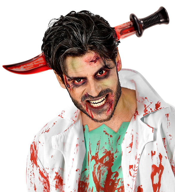 Widmann SRL Mes door hoofd met bloed diadeem