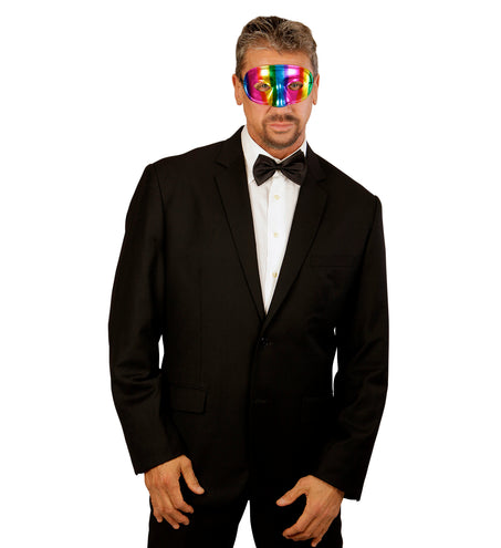 Widmann SRL Metallic kleurig regenboog masker