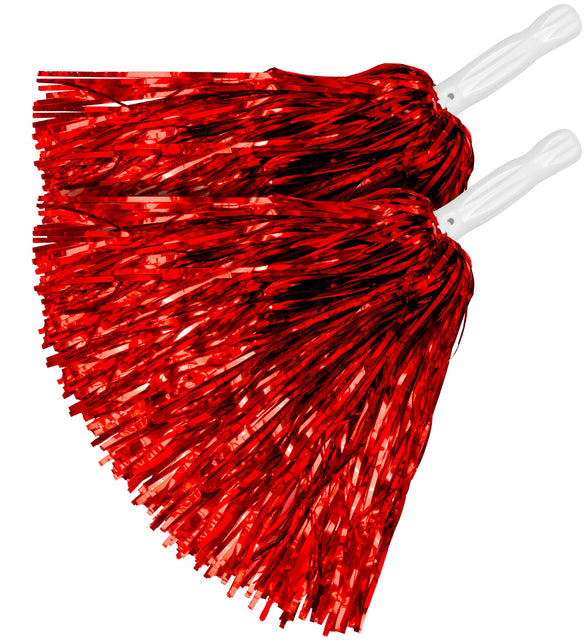 Widmann SRL Metallic pompons set rood