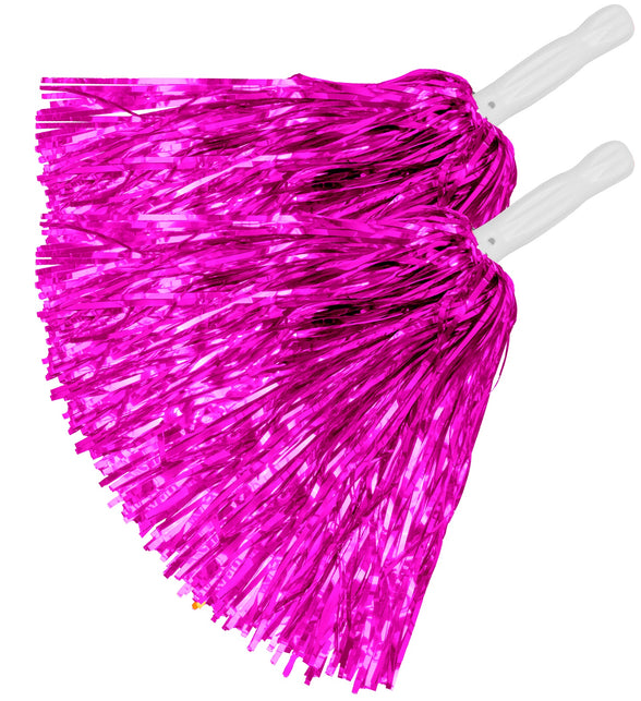 Widmann SRL Metallic pompons set roze