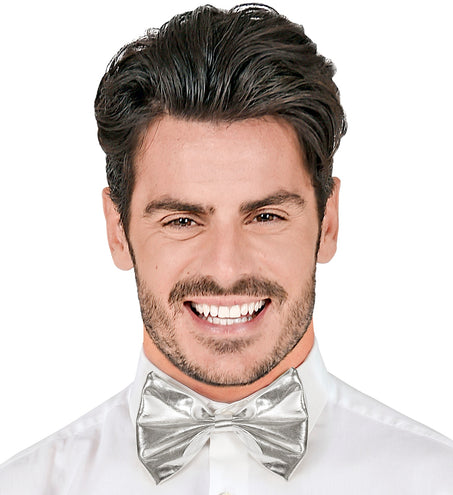 Widmann SRL Metallic zilveren strikjes