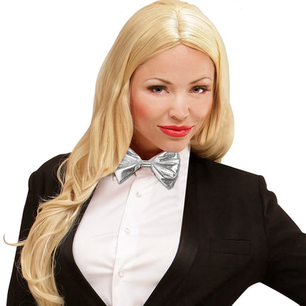 Widmann SRL Metallic zilveren strikjes