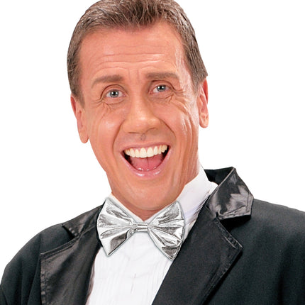 Widmann SRL Metallic zilveren strikjes