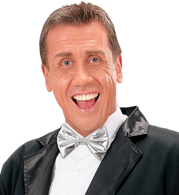 Widmann SRL Metallic zilveren strikjes